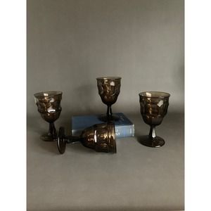 VTG Black Goblets Westmoreland Depression Glass colored wine stemware gothic